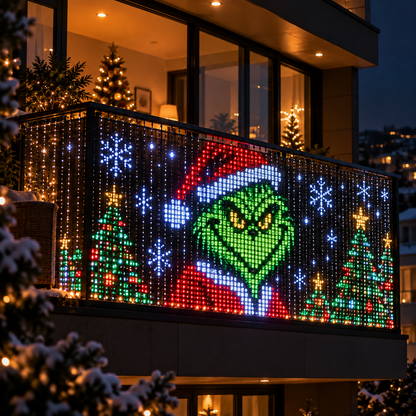 YULEN lights on apartment balcony